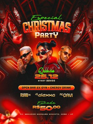 Festa Especial Christmas Party Quinta 25.12 Entrada R$50 PSD Editável