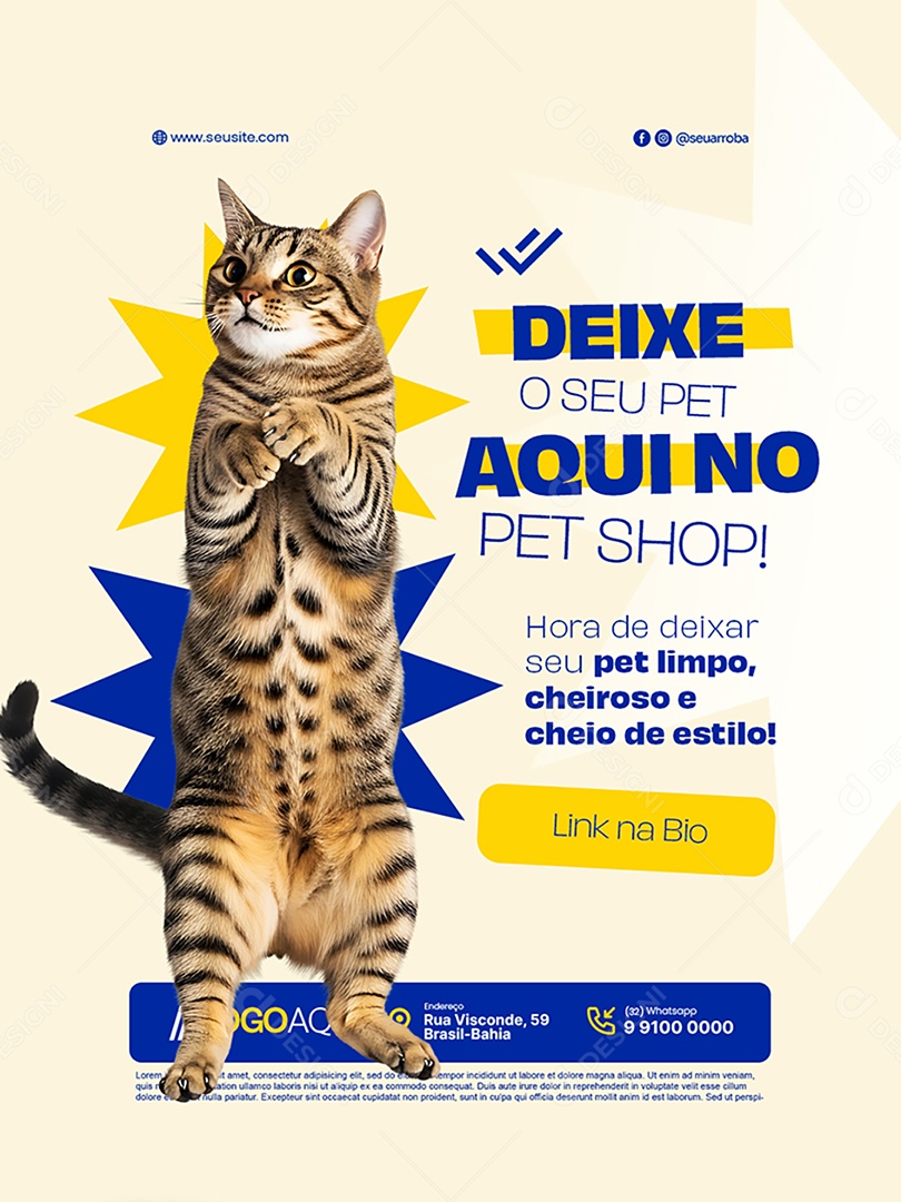 Petshop Deixe o Seu Pet Aqui no Pet Shop Social Media PSD Editável