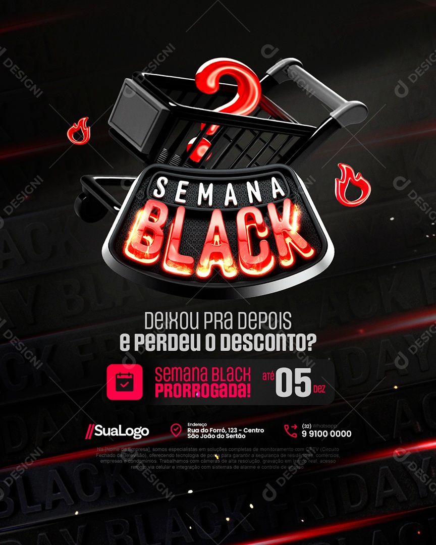 Semana Black Supermercado Deixou Pra Depois e Perdeu o Desconto Social Media PSD Editável