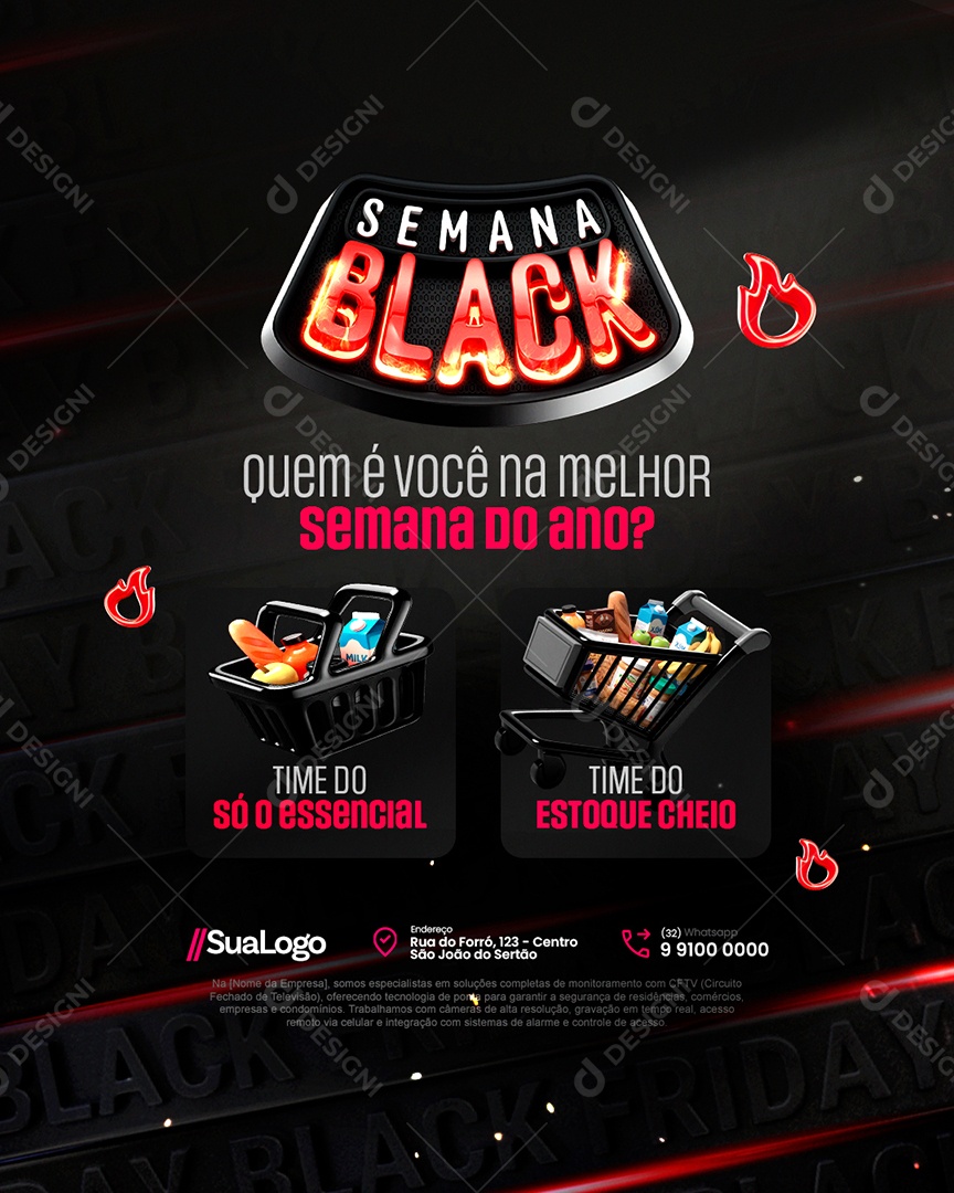 Semana Black Supermercado Quem é Você na Melhor Semana do Ano Social Media PSD Editável