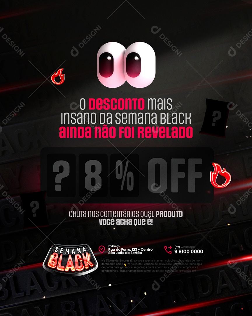 Supermercado O Desconto Mais Insano da Semana Black Social Media PSD Editável