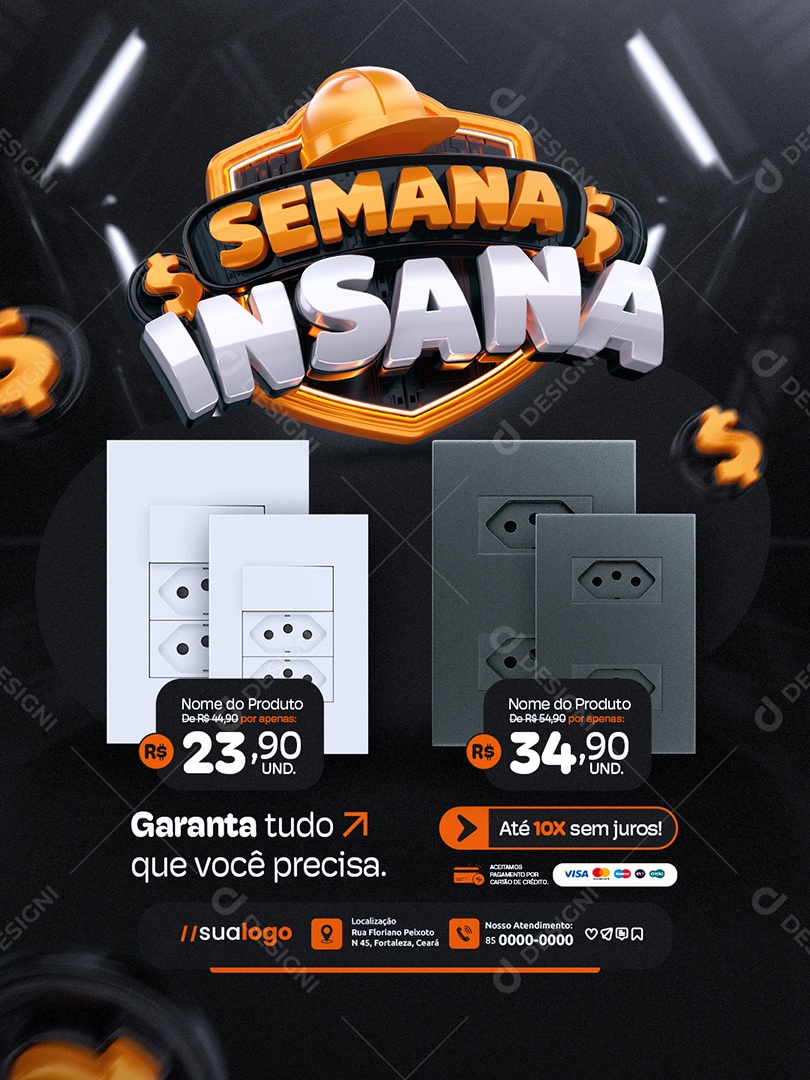 Semana Insana Construção Garanta Tudo Que Você Precisa Social Media PSD Editável