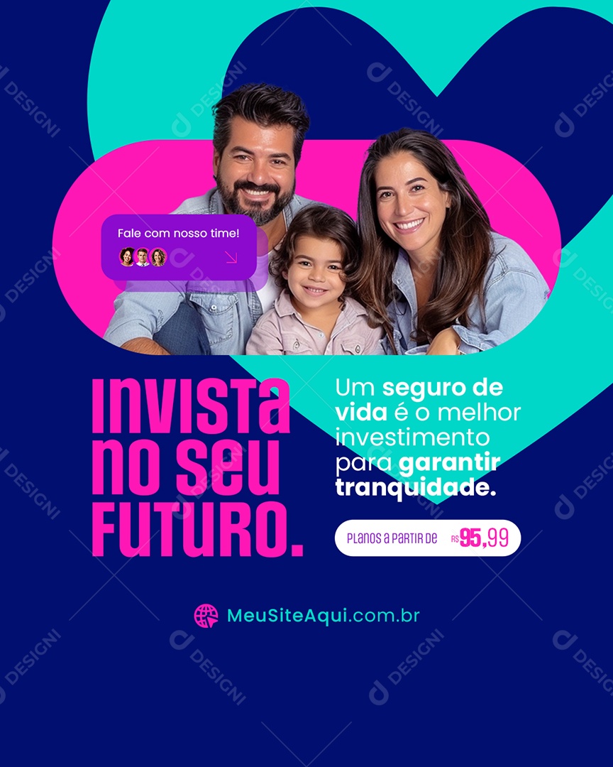 Seguradora Invista no Seu Futuro Social Media PSD Editável