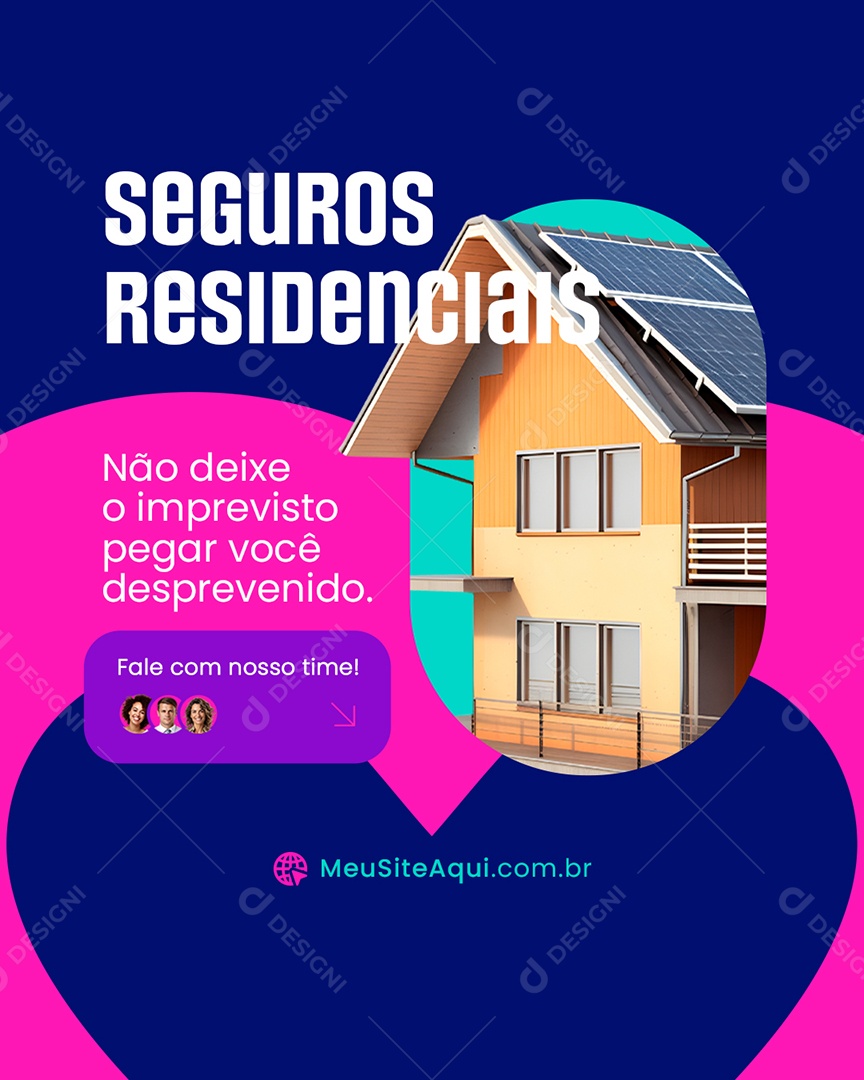 Seguradora Seguros Residênciais Social Media PSD Editável