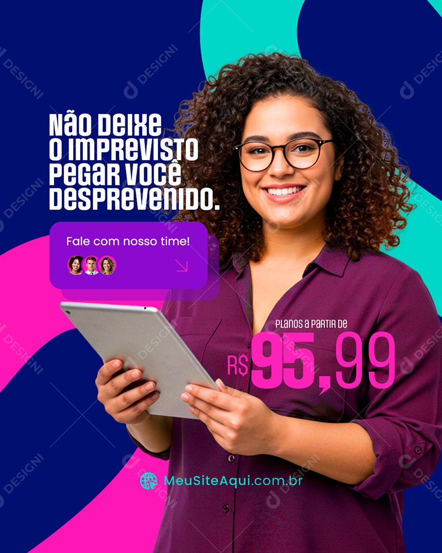 Seguradora Não Deixe o Imprevisto Pega Você Dresprevenido Social Media PSD Editável