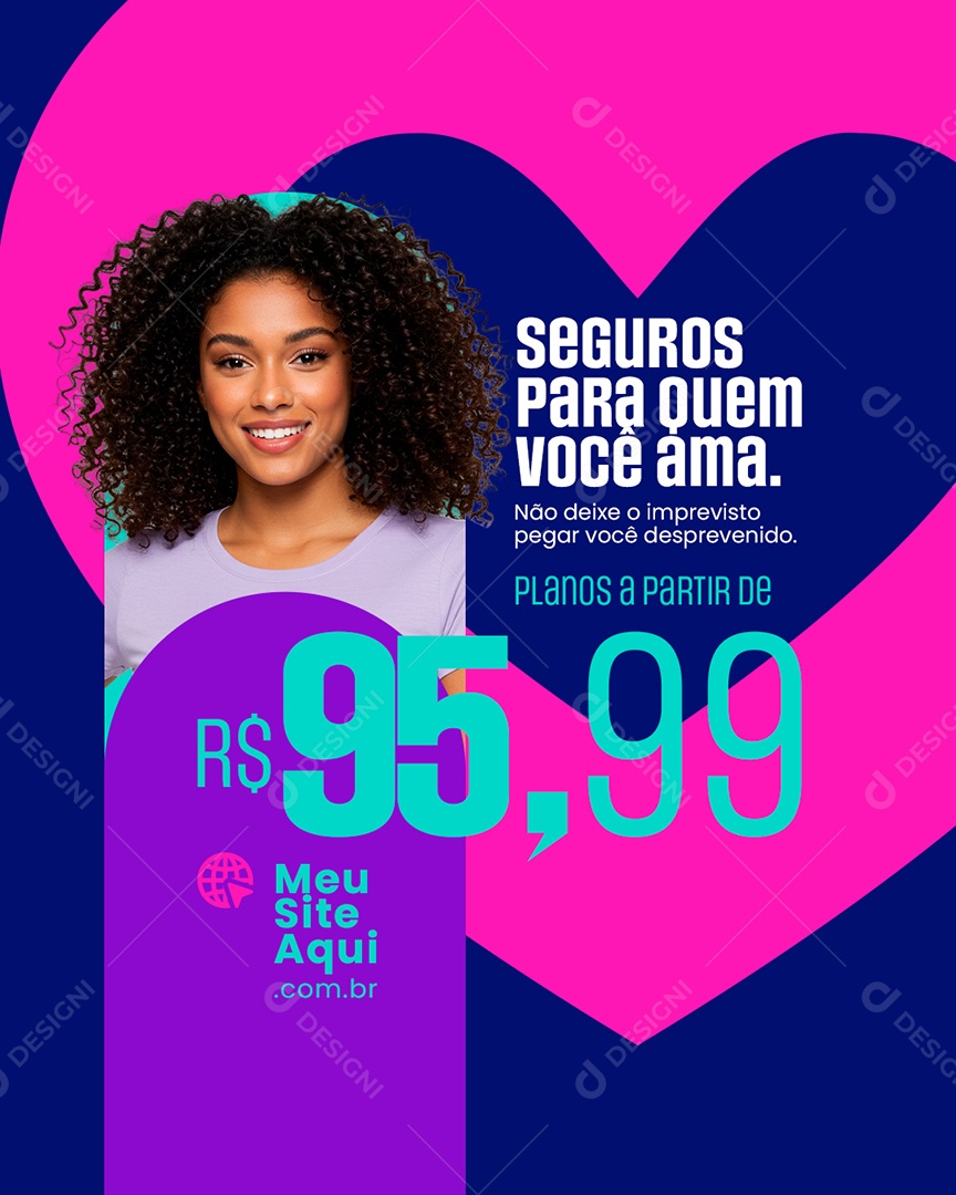 Seguradora Seguros para Quem Você Ama Social Media PSD Editável