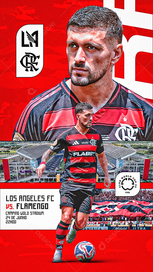 Arte Los Angeles FC vs Flamengo Mundial de Clubes FIFA Futebol PSD Editável