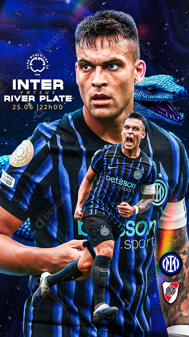 Arte Inter de Milão vs River Plate Mundial de Clubes FIFA Futebol PSD Editável