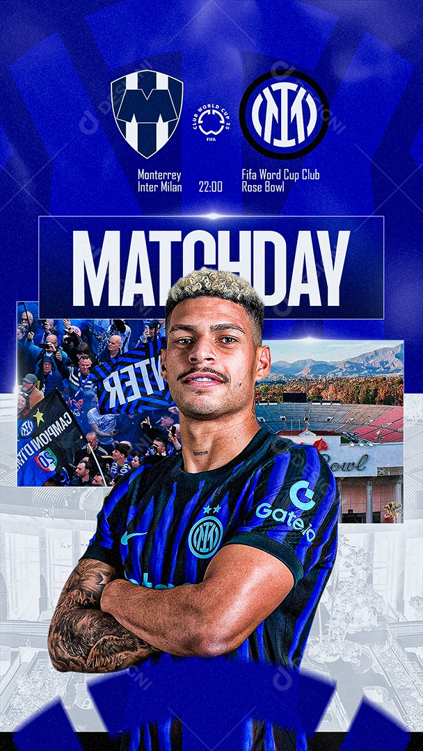 Arte Monterrey vs Inter de Milão Mundial de Clubes FIFA Futebol PSD Editável