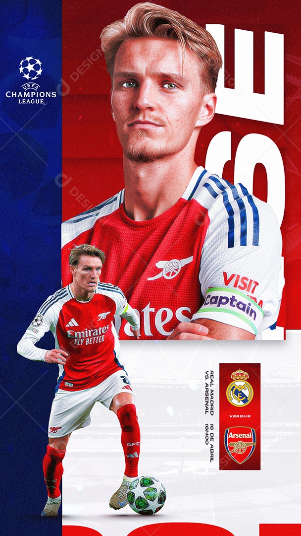 Arte Real Madrid vs Arsenal Champions League Futebol PSD Editável