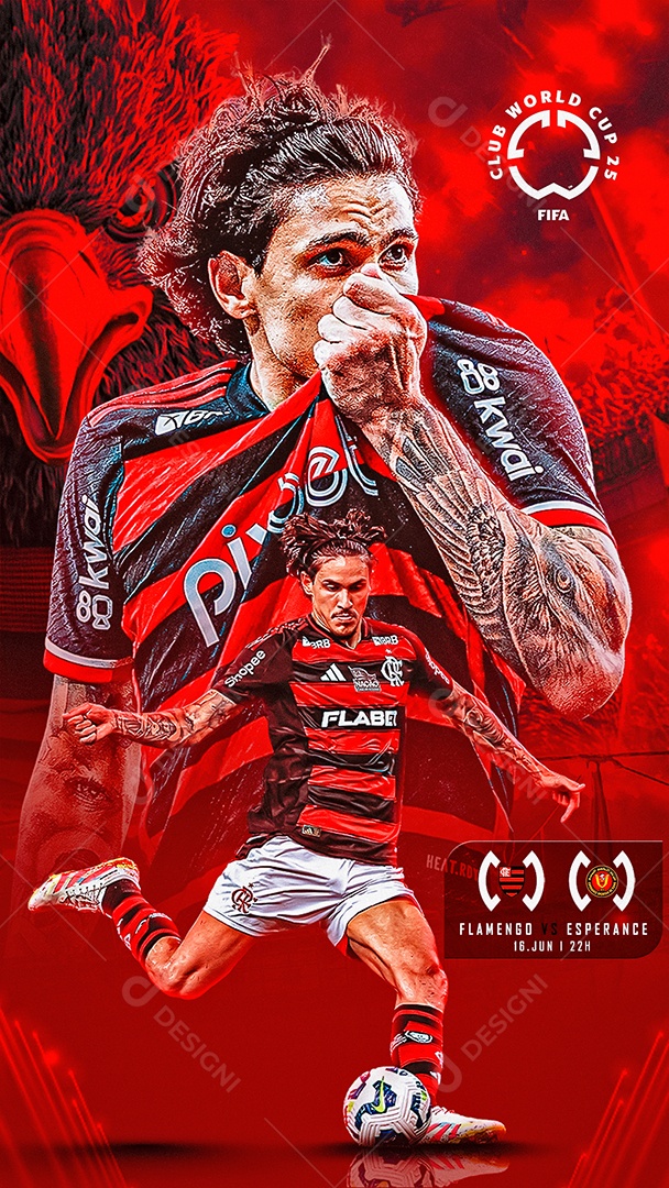 Arte Flamengo vs Esperance Mundial de Clubes FIFA Futebol PSD Editável