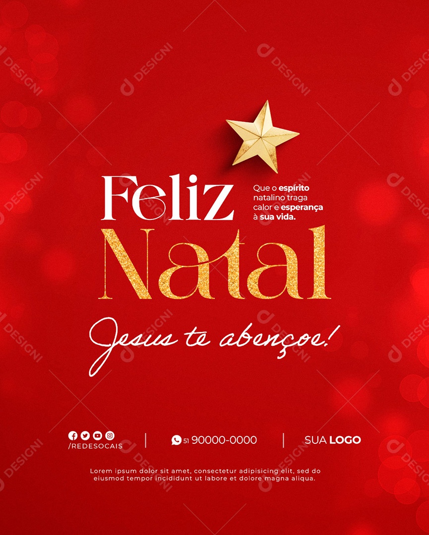Feliz Natal 25 de Dezembro Social Media PSD Editável