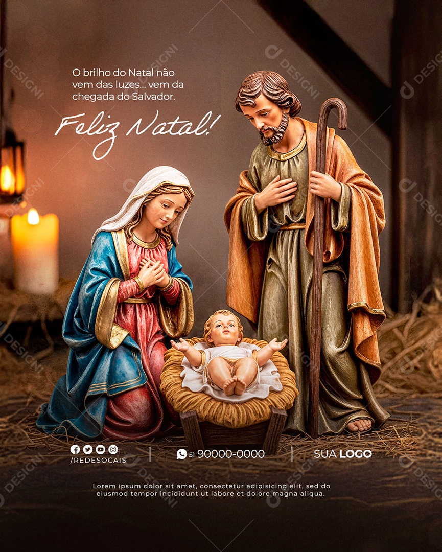 Feliz Natal 25 de Dezembro Social Media PSD Editável