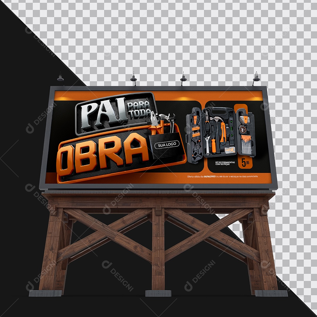 Mockup de Outdoor Rústico PSD Editável