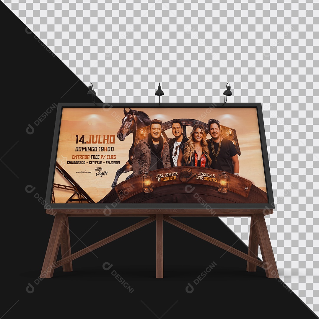 Mockup de Outdoor Rústico PSD Editável