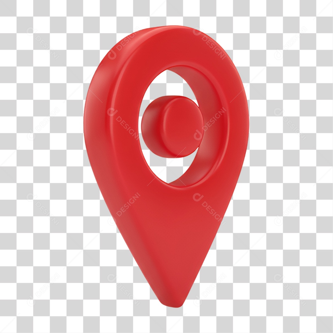 Ícone 3D marcador de localização vermelho minimalista PNG transparente