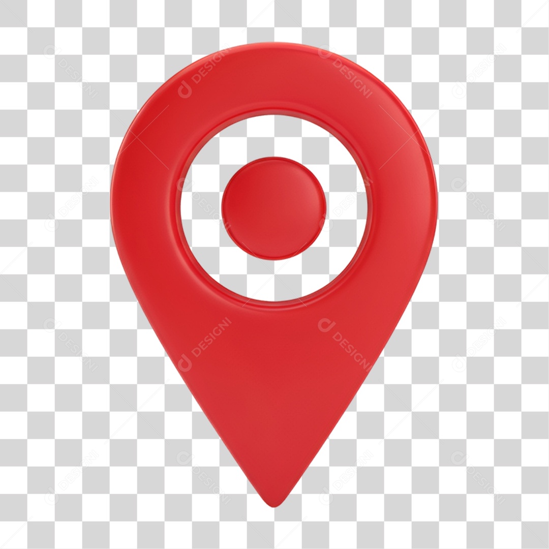 Ícone 3D marcador de localização vermelho PNG transparente