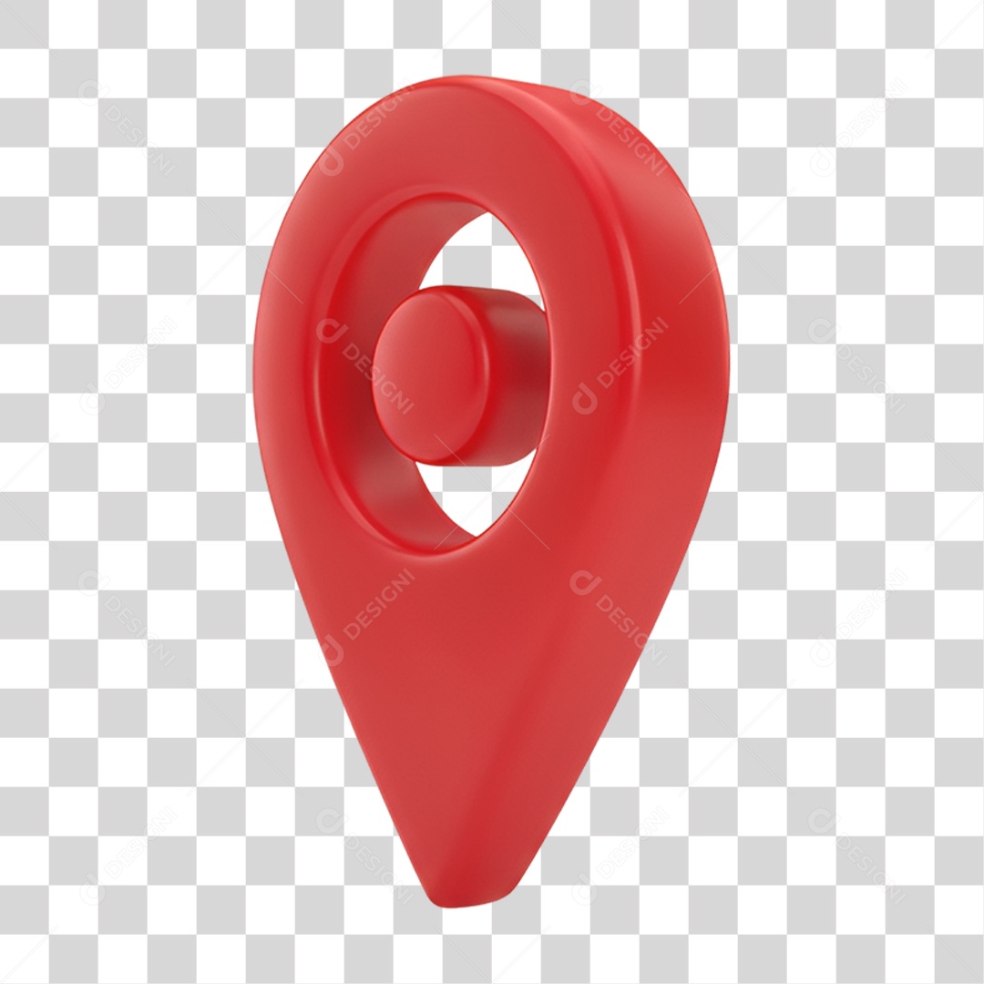 Ícone 3D marcador de localização vermelho inclinado PNG transparente