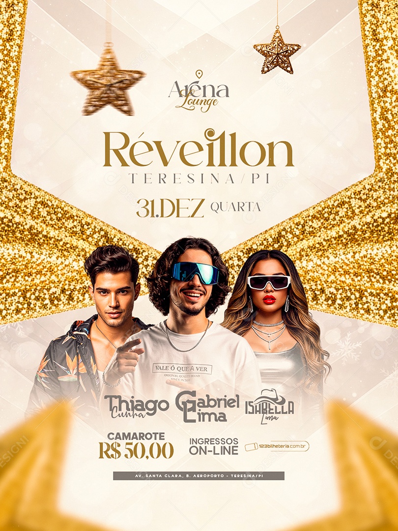 Flyer Próximos Shows Réveillon Teresina Social Media PSD Editável