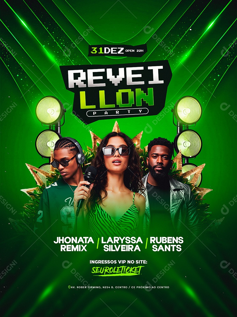 Flyer Próximos Shows Reveillon Party Social Media PSD Editável