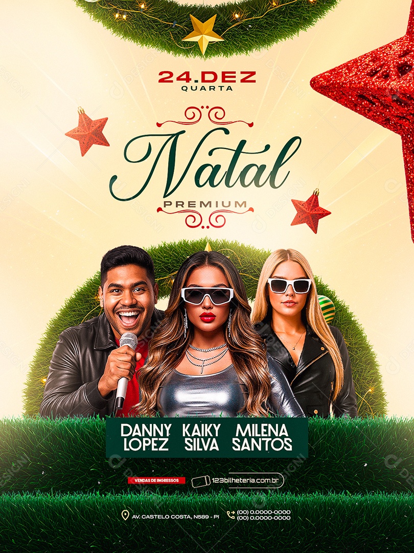 Flyer Próximos Shows Natal Premium Social Media PSD Editável