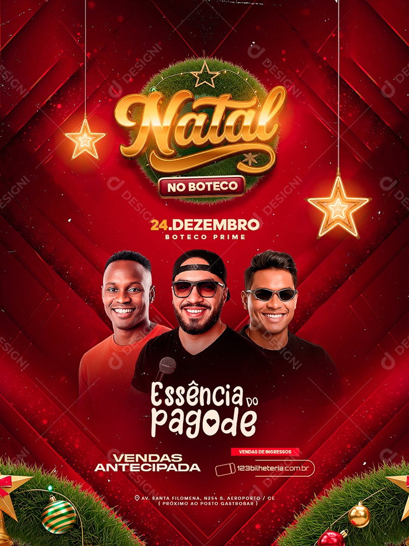 Flyer Próximos Shows Natal no Boteco Social Media PSD Editável