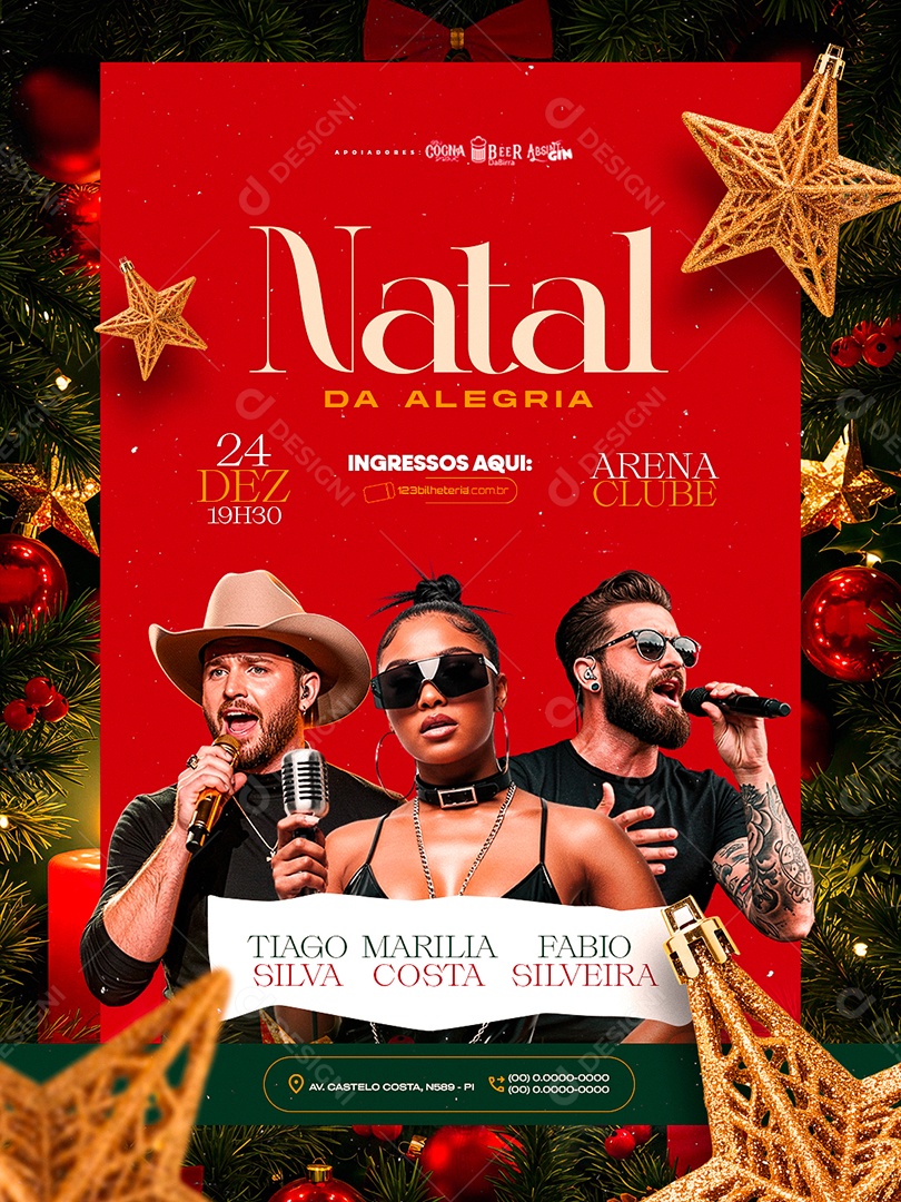 Flyer Próximos Shows Natal da Alegria Social Media PSD Editável