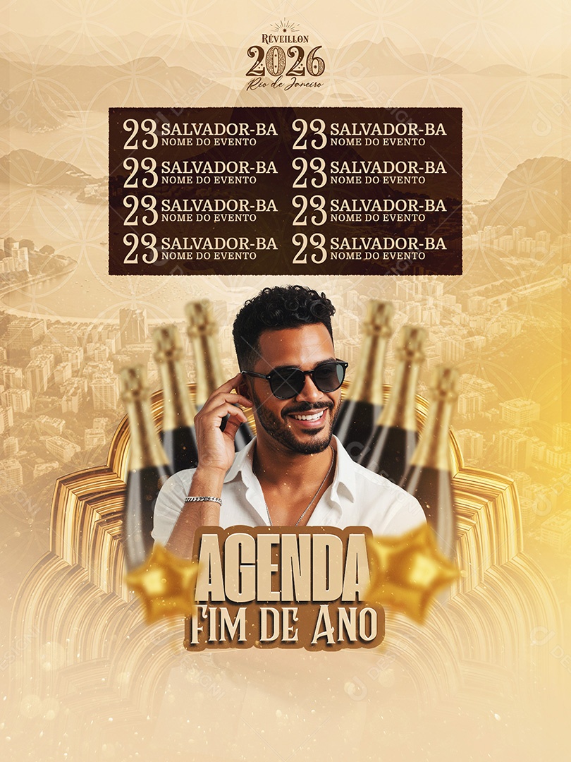 Flyer Agenda de Fim de Ano Social Media PSD Editável