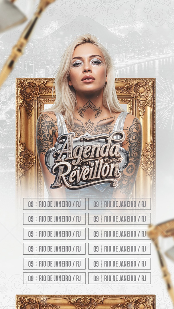 Story Flyer Agenda Réveillon Social Media PSD Editável
