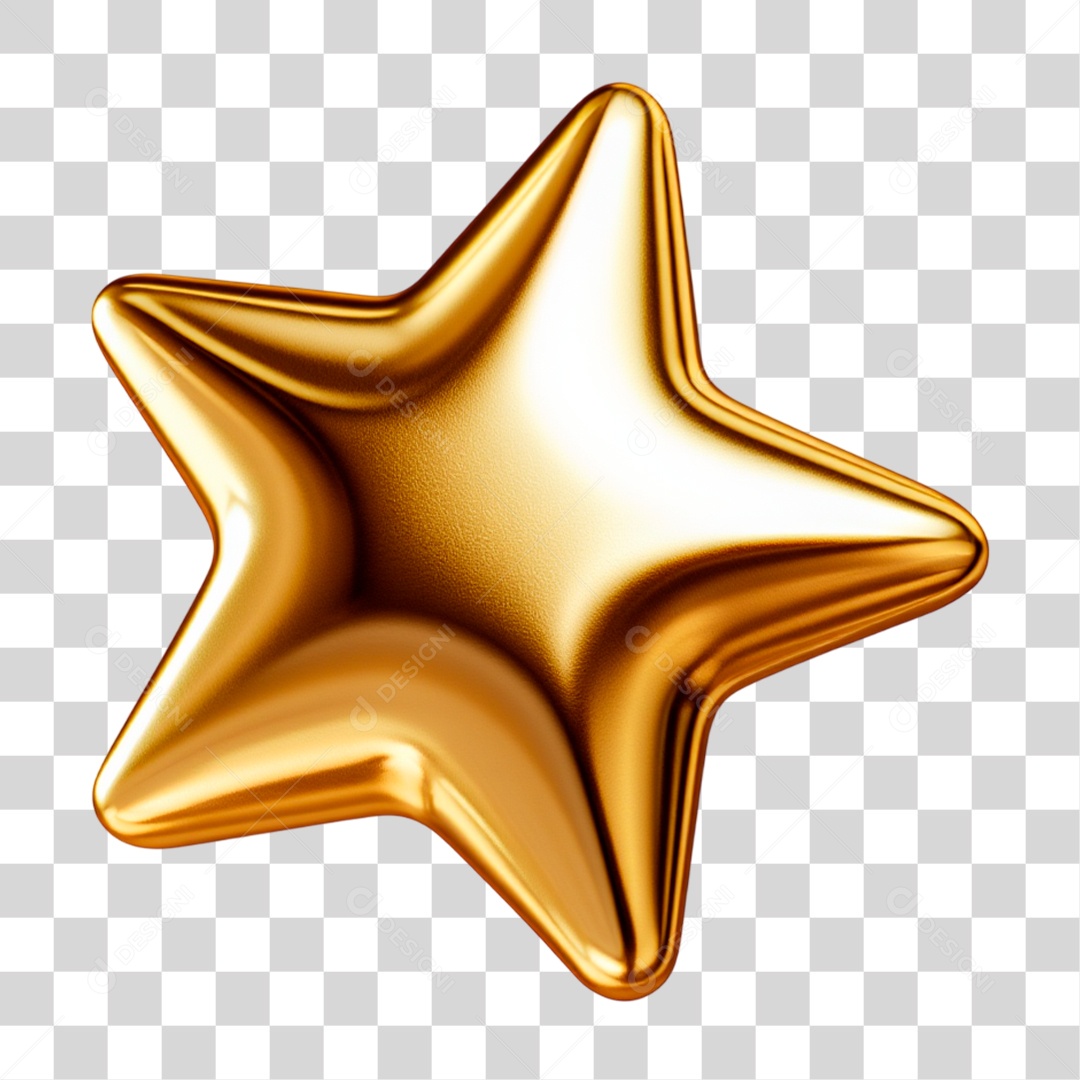 Estrela Dourada PNG Transparente