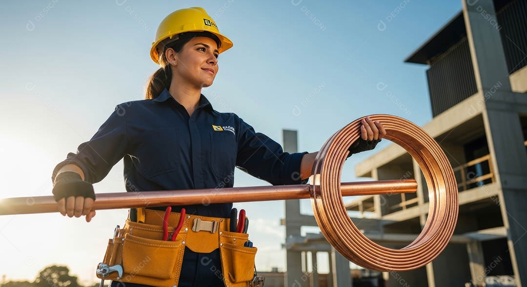 Técnica fezendo uma manutenção em uma unidade de ar-condicionado.