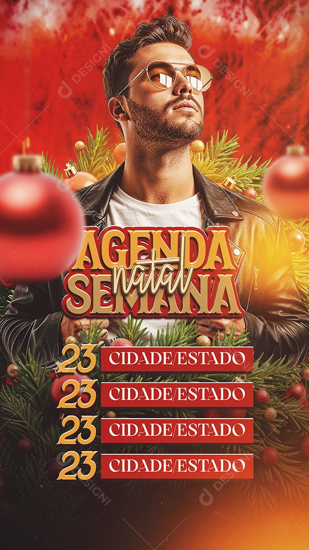 Story Flyer Agenda Semana de Natal Social Media PSD Editável