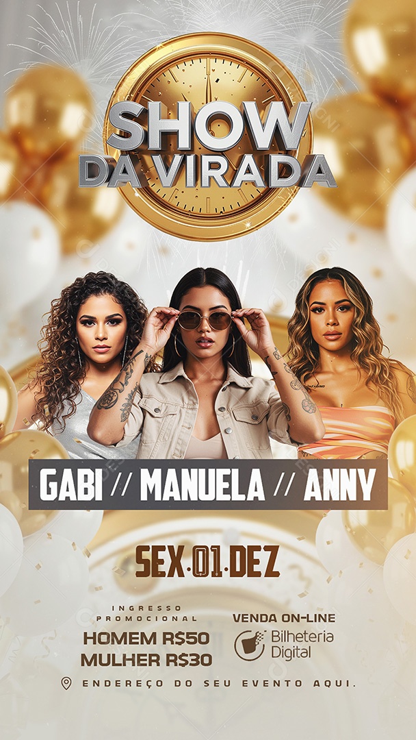 Story Flyer Show da Virada Social Media PSD Editável