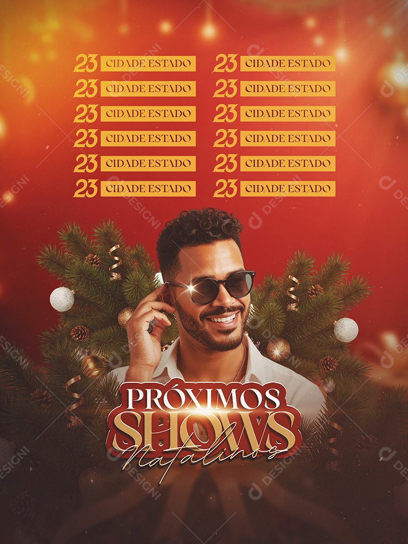 Flyer Próximos Shows Social Media PSD Editável