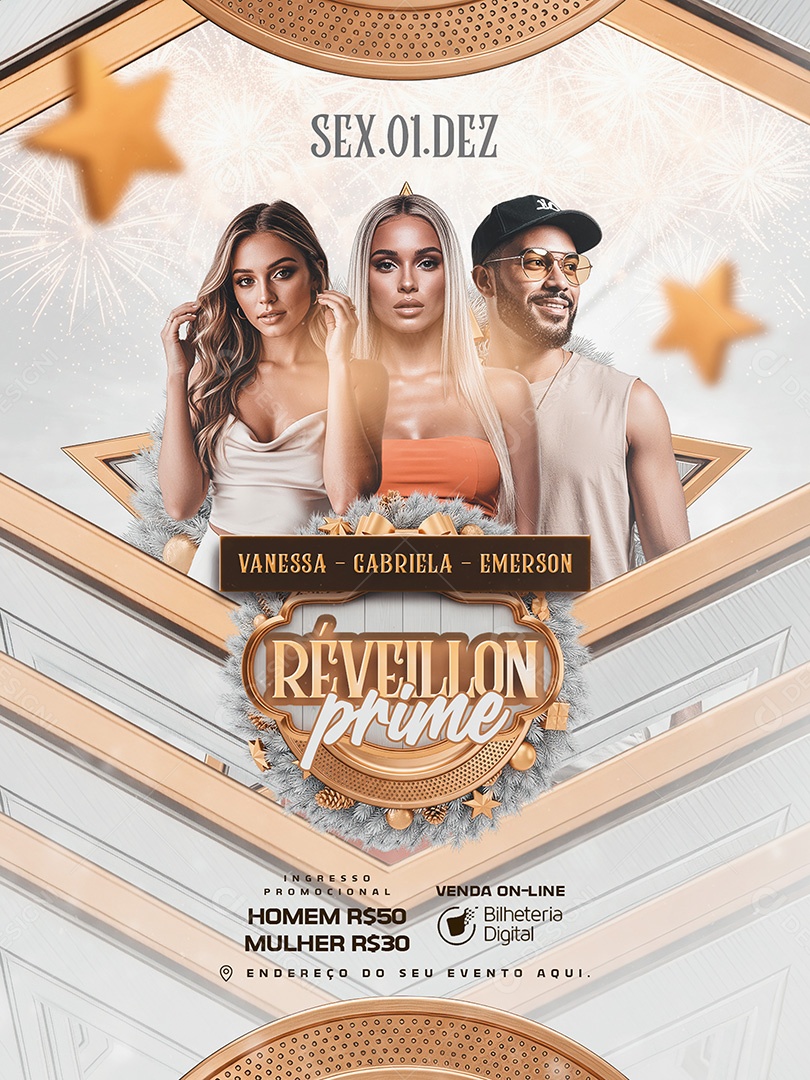Flyer Réveillon Prime Social Media PSD Editável