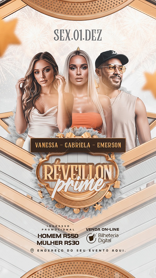 Story Flyer Réveillon Prime Social Media PSD Editável