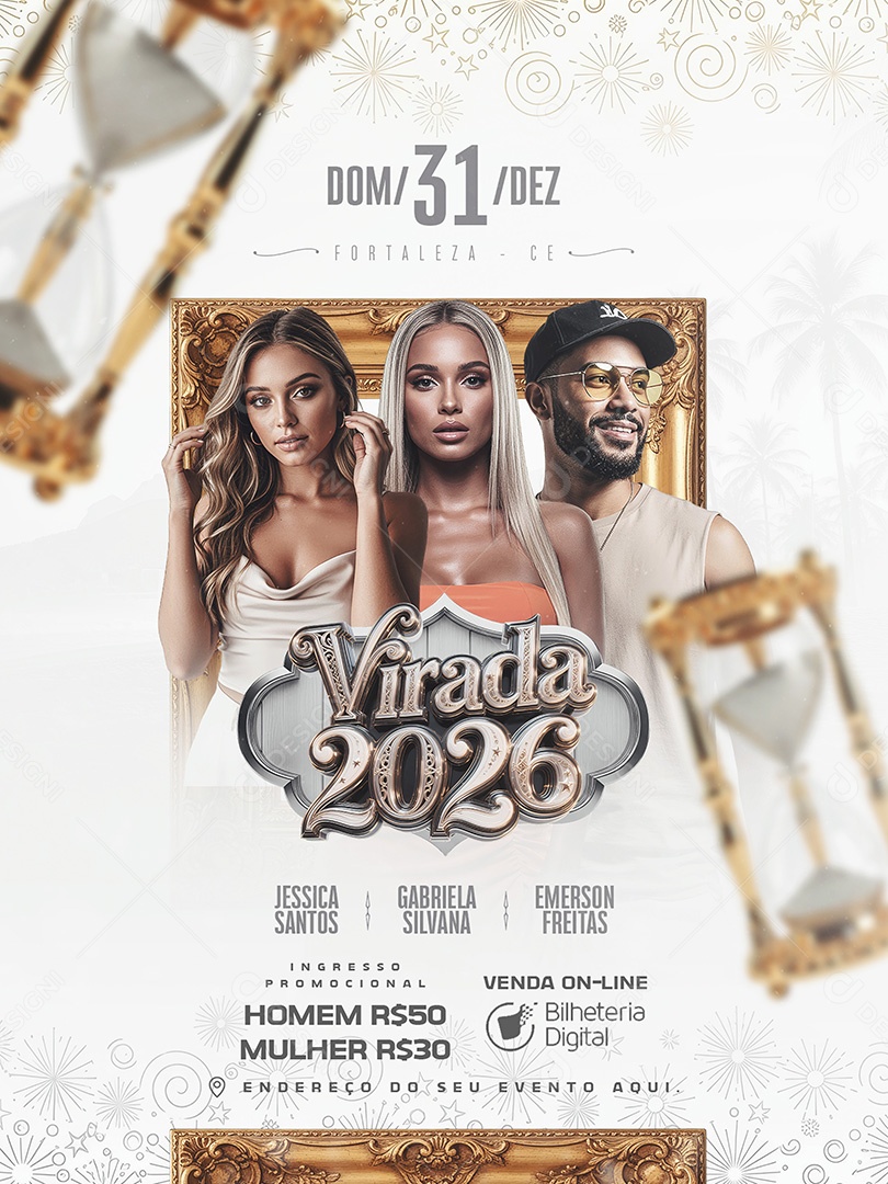 Flyer Shows da Virada 2026 Social Media PSD Editável