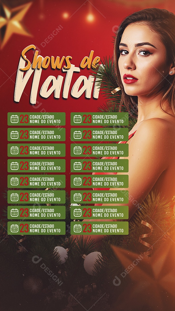 Story Flyer Shows de Natal Social Media PSD Editável