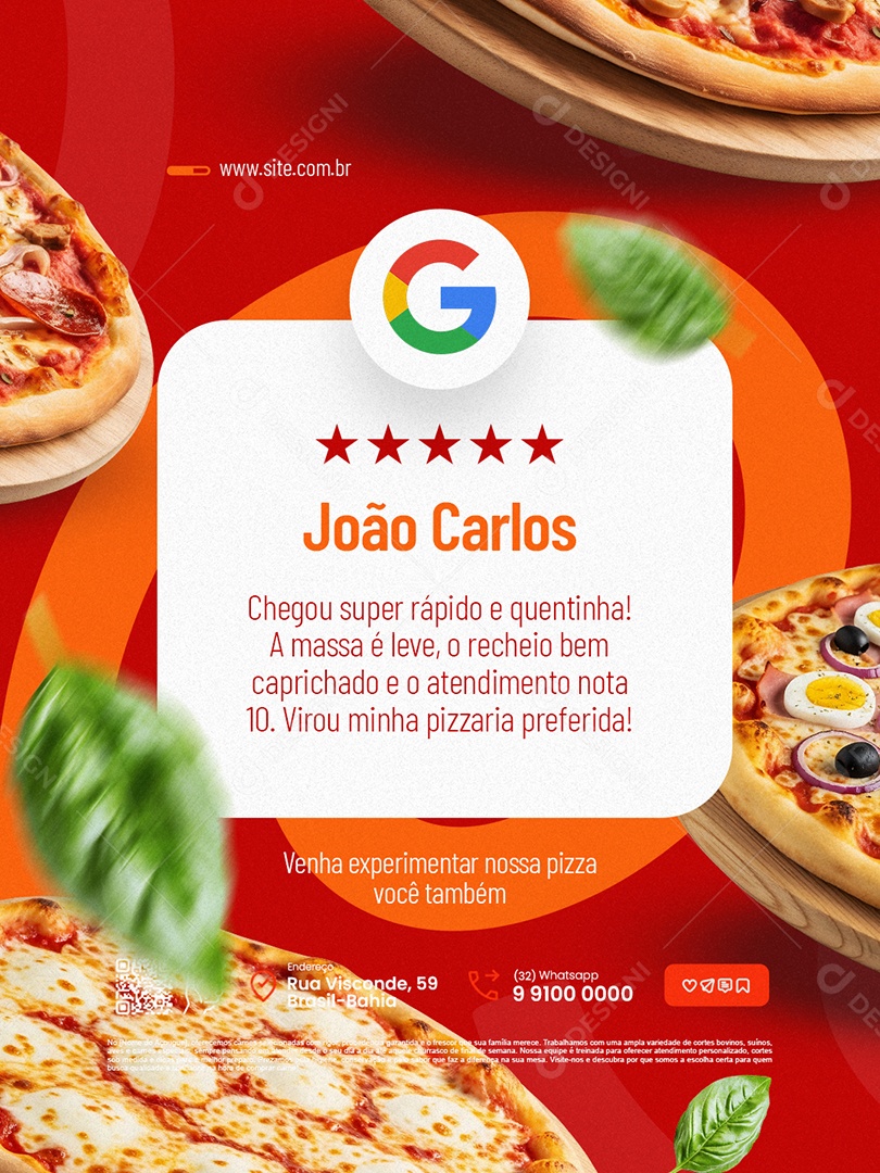Pizzaria Feedback João Carlos Social Media PSD Editável