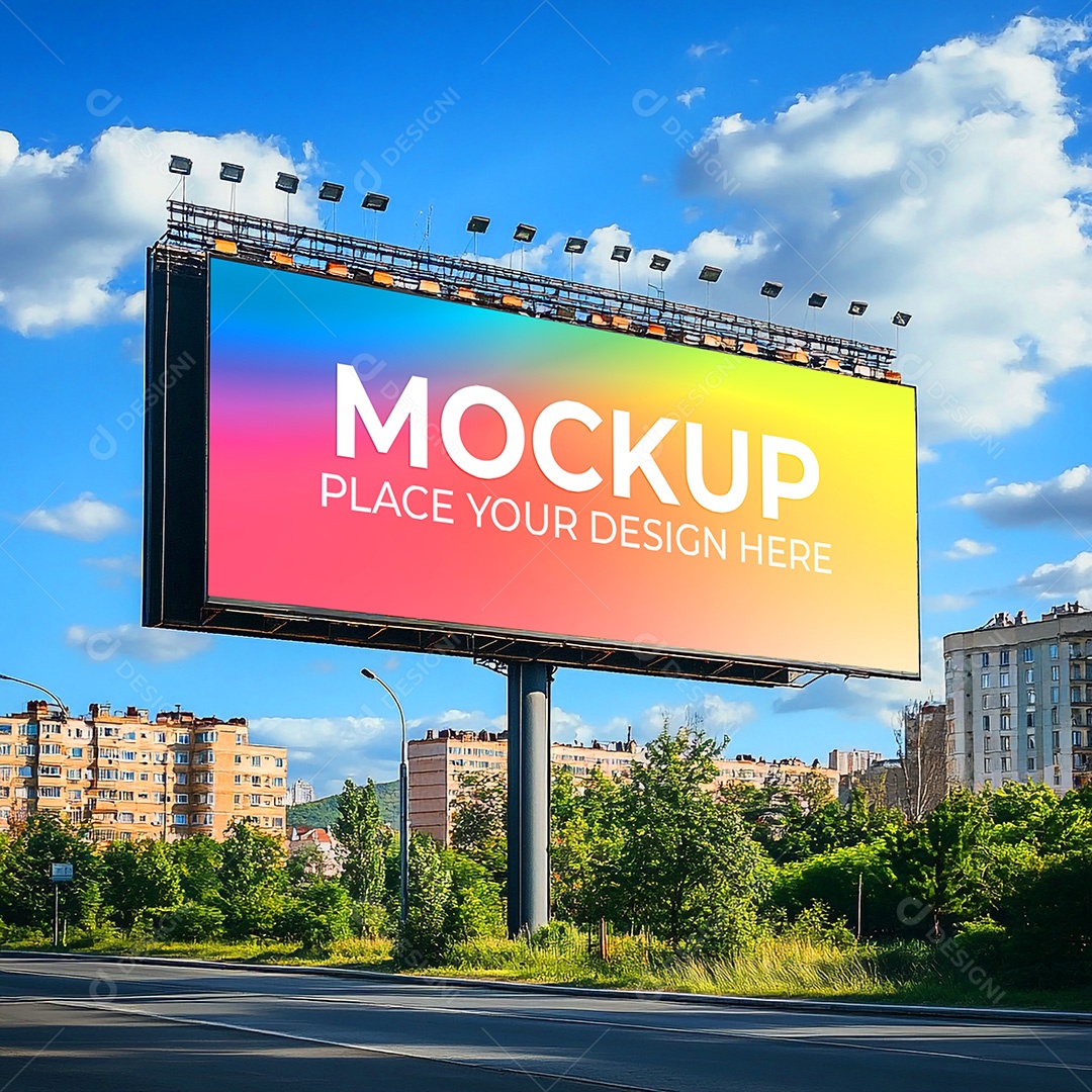 Mockup Painel Publicitário PSD Editável