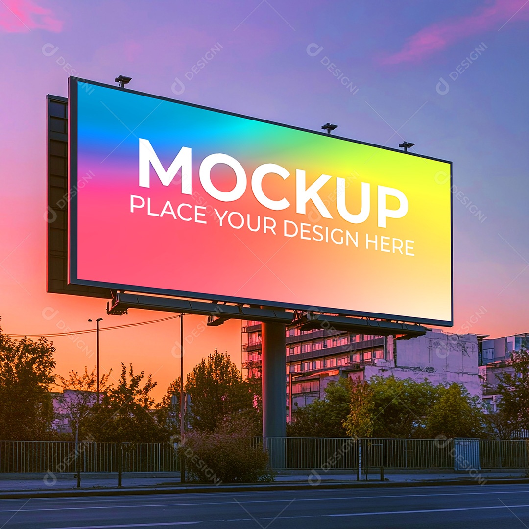 Mockup Painel Publicitário PSD Editável