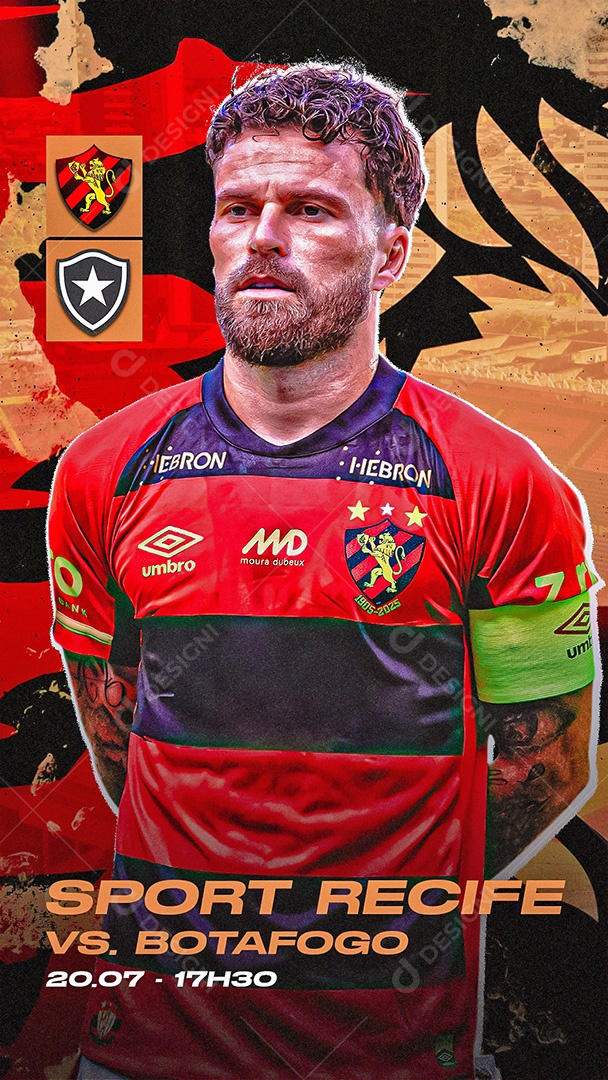 Arte Sport Recife vs Botafogo Brasileirão Futebol PSD Editável