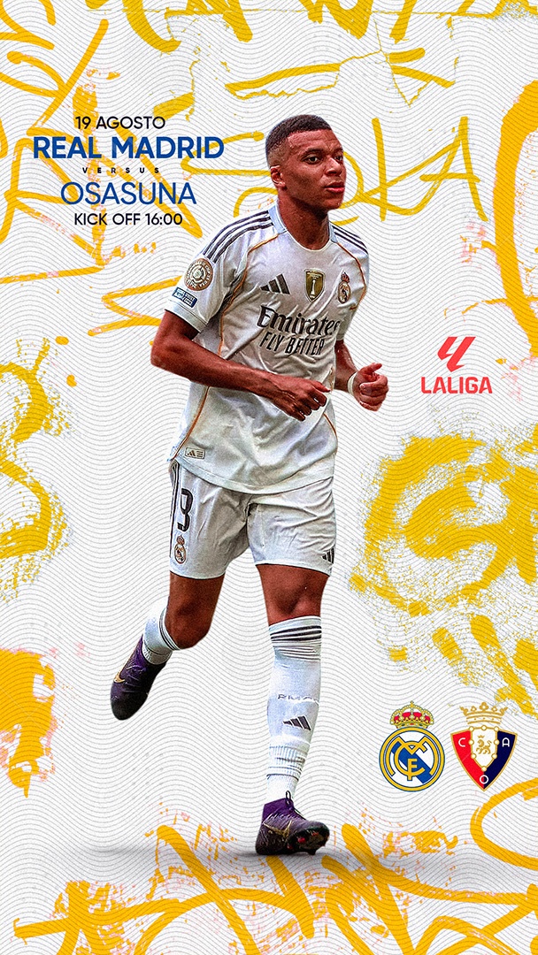 Arte Real Madrid vs Osasuna LaLiga Futebol PSD Editável