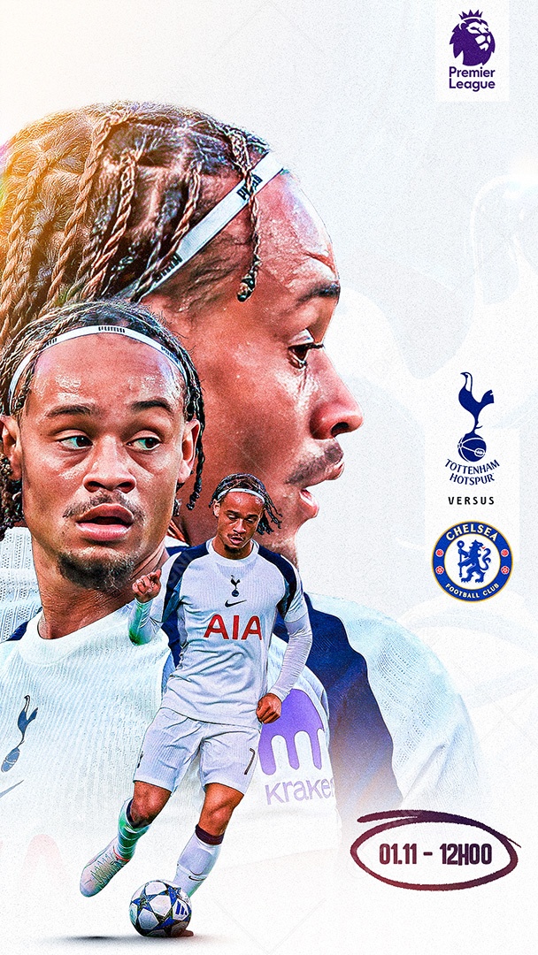 Arte Tottenham vs Chelsea Premier League Futebol PSD Editável
