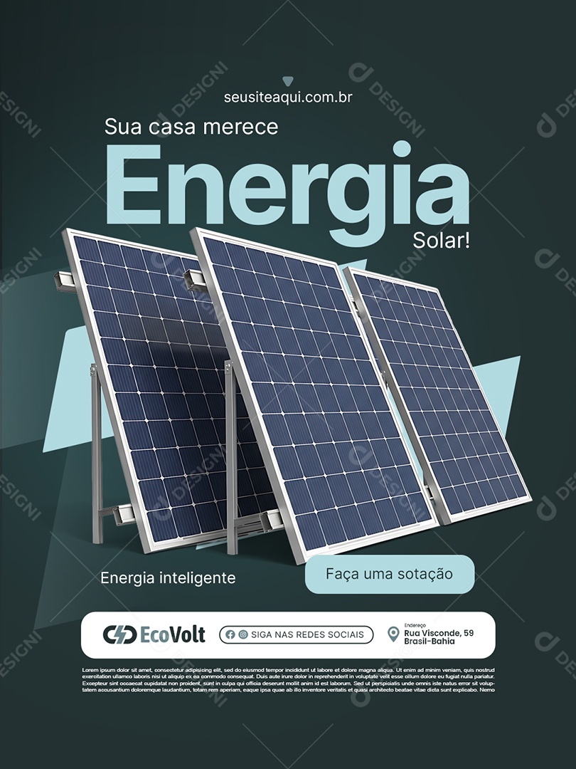 Sua Casa Merece Energia Solar Social Media PSD Editável