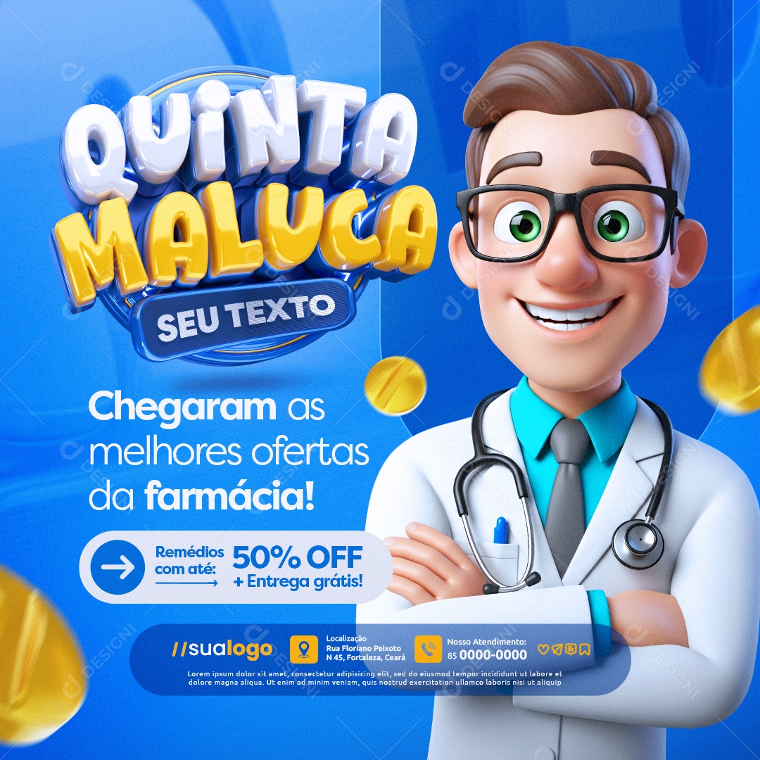 Quinta Maluca Chegaram As Melhores Ofertas da Farmácia Social Media PSD Editável