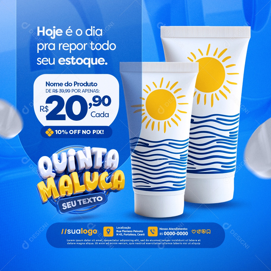 Quinta Maluca Farmácia Hoje é Dia Pra Repor Todo Seu Estoque Social Media PSD Editável