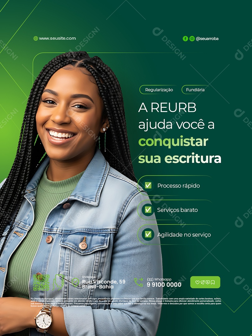 Regularização Fundiária Ajuda Você a Conquistar Sua Escritura Social Media PSD Editável
