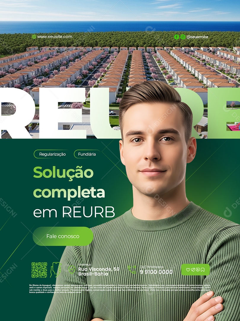 Regularização Fundiária Solução Completa em Reurb Social Media PSD Editável