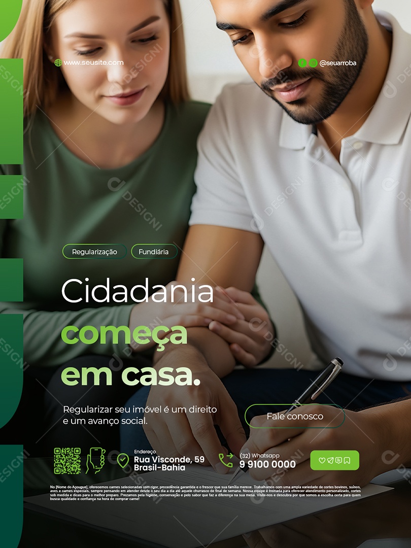 Regularização Fundiária Cidadania Começa em Casa Social Media PSD Editável